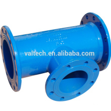 ISO2531 BSEN545 BSEN598 Pipe Line Connection All Flange End Equal Tee